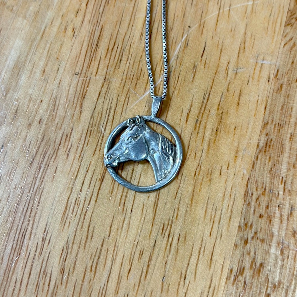 Silver Horse Head Necklace